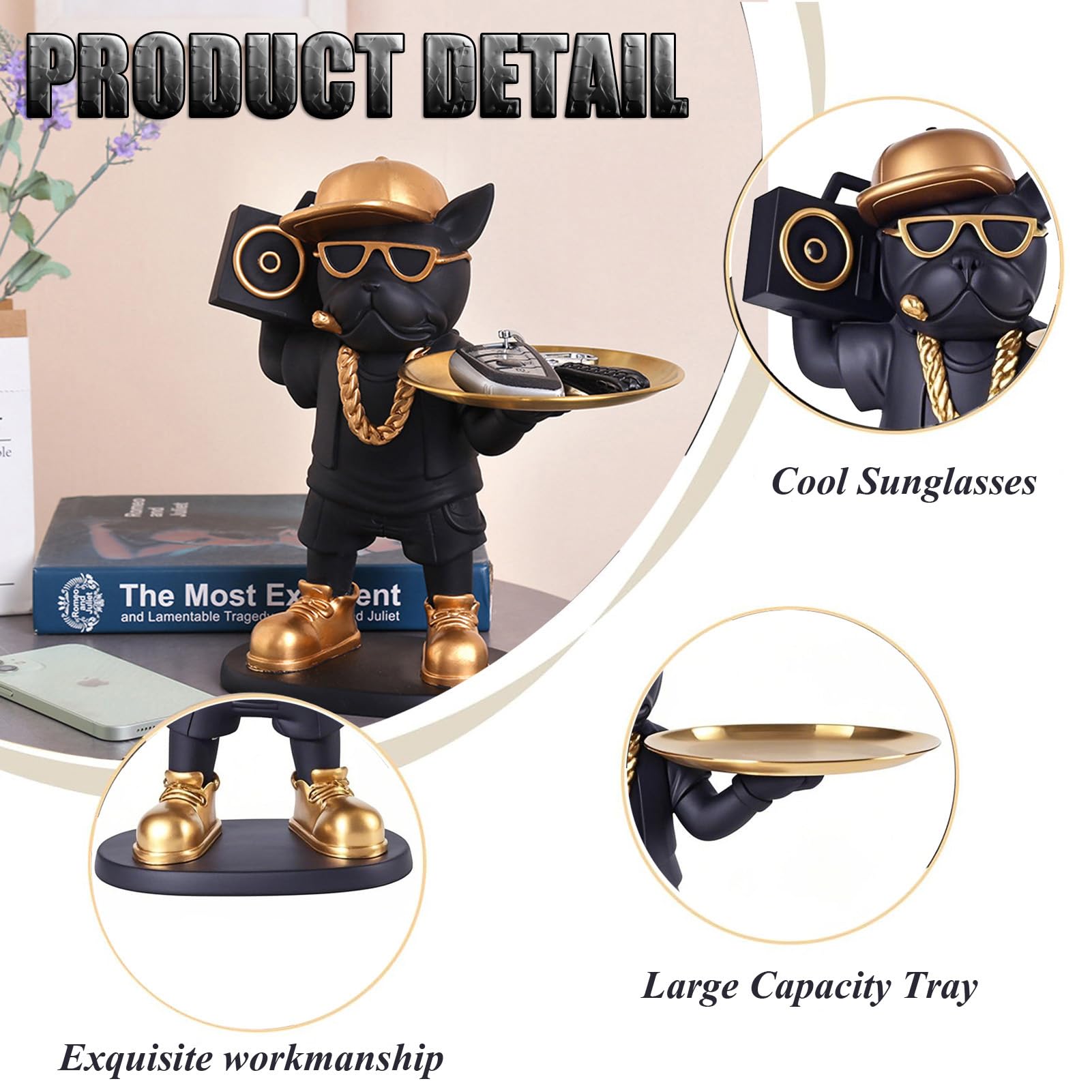 Modern Decor French Bulldog Statue Resin Dog Home Decor Sculptures