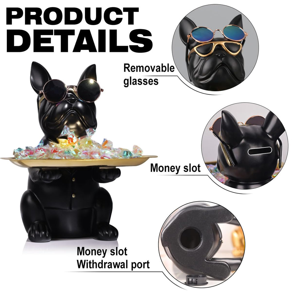 Black French Bulldog Gifts Statue-Entrance Piggy Bank