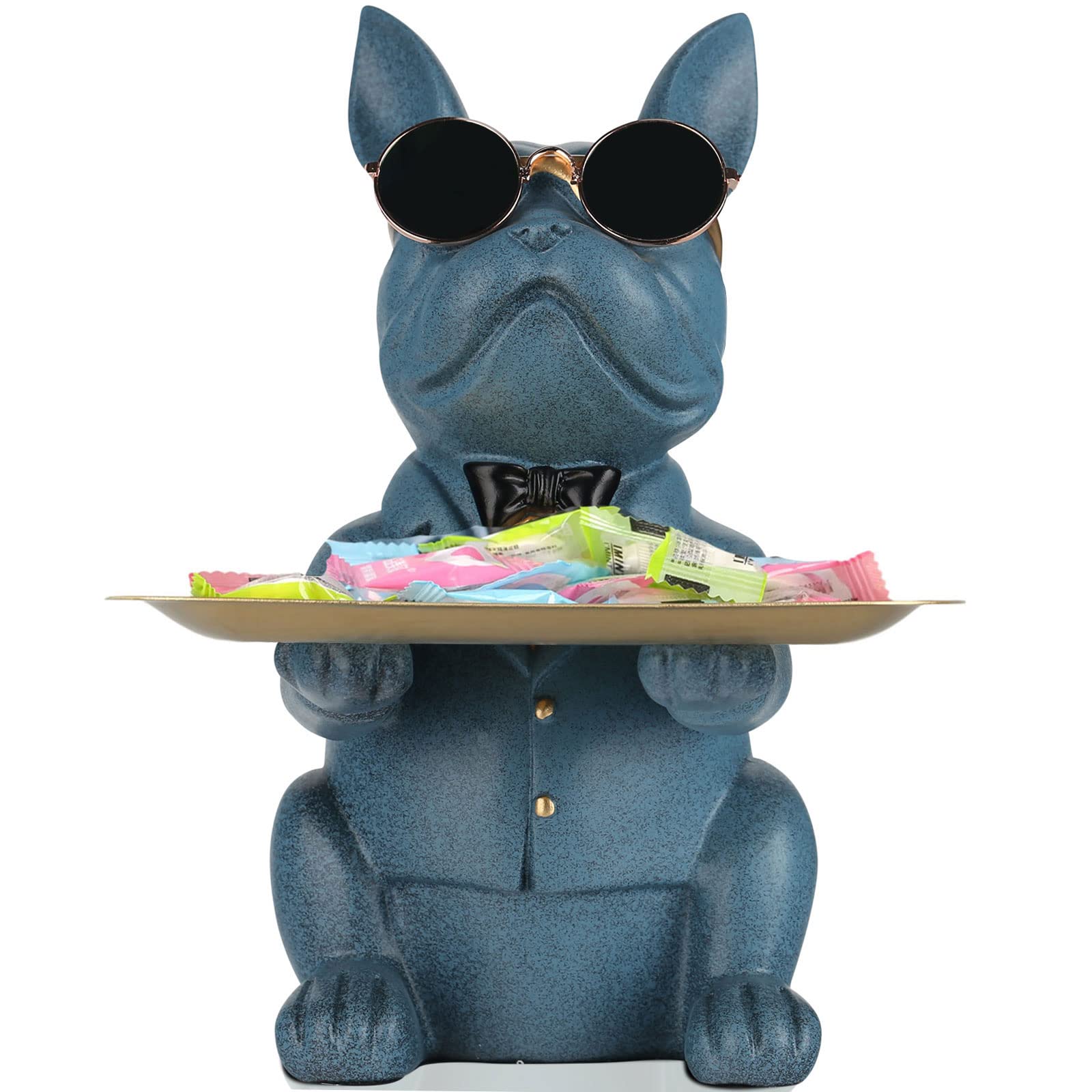 Blue French Bulldog Gifts Statue-Entrance Piggy Bank