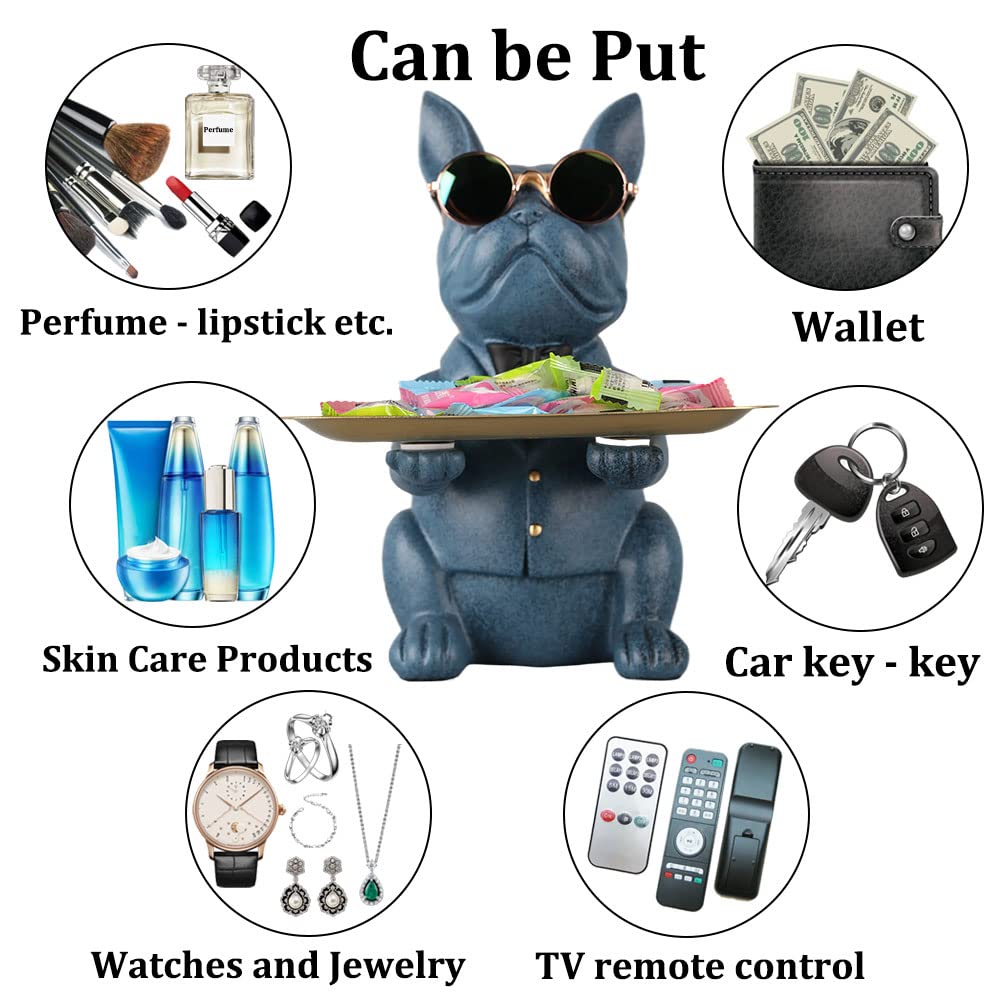 Blue French Bulldog Gifts Statue-Entrance Piggy Bank