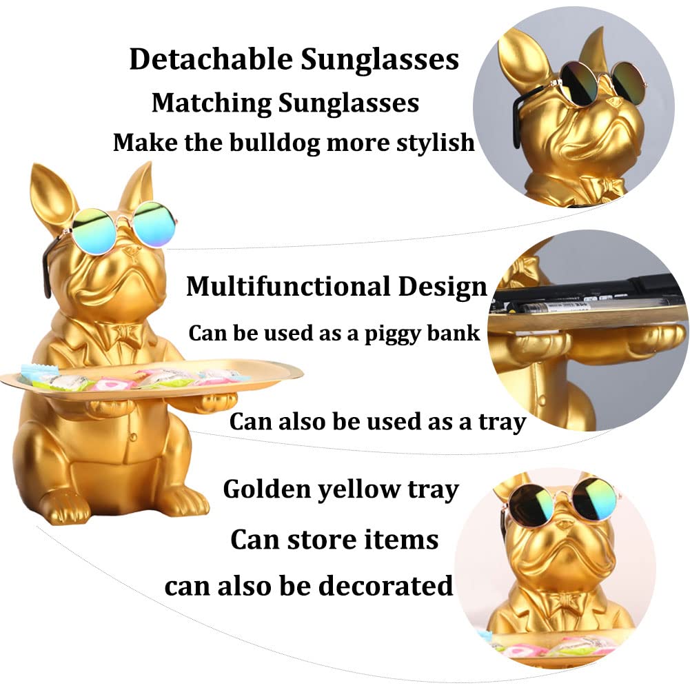 Gold French Bulldog Gifts Statue-Entrance Piggy Bank