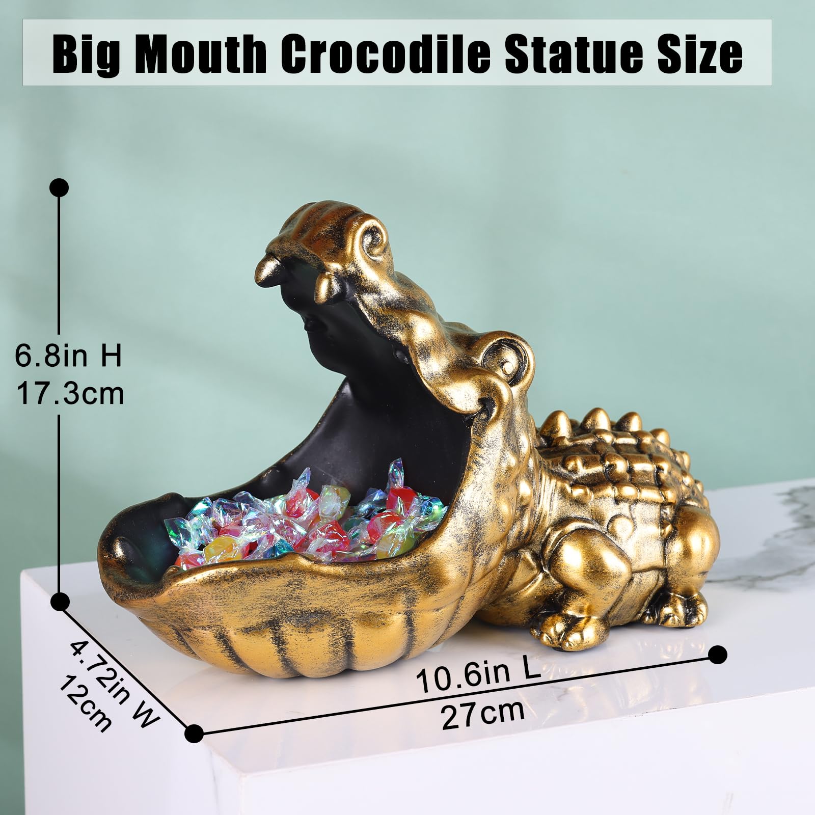 Alligator Statue Key Bowl(Gold)
