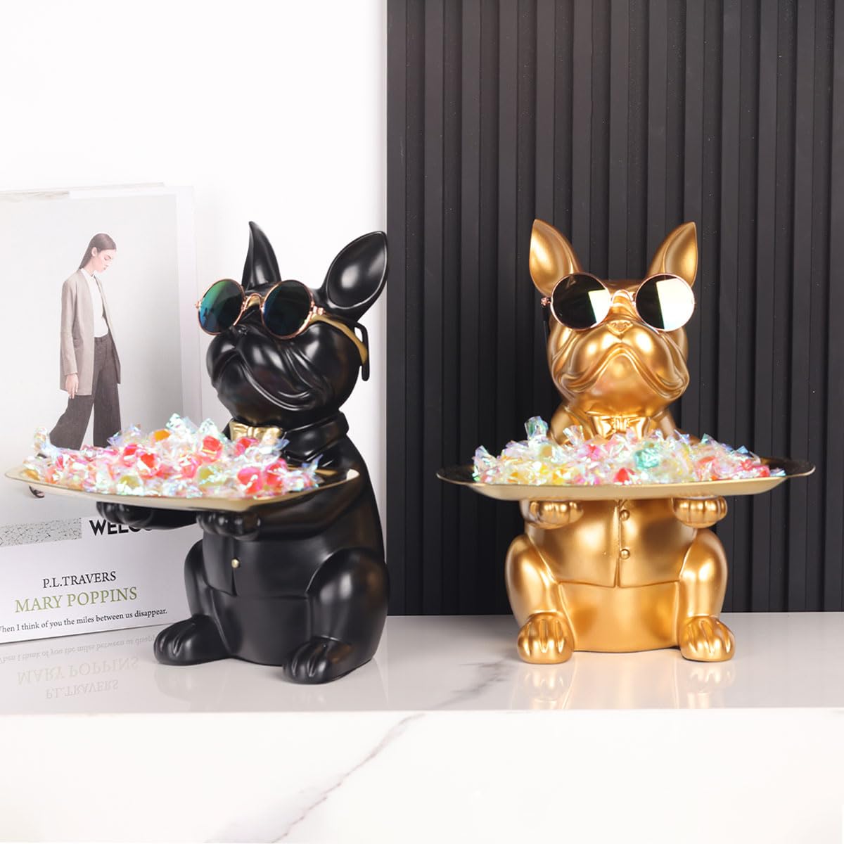 Gold French Bulldog Gifts Statue-Entrance Piggy Bank