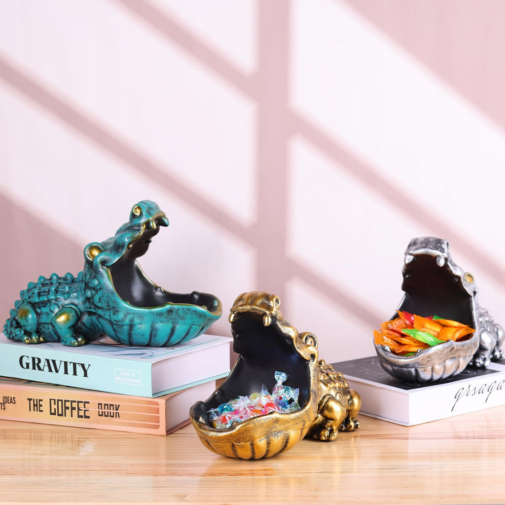 Alligator Statue Key Bowl(Gold)