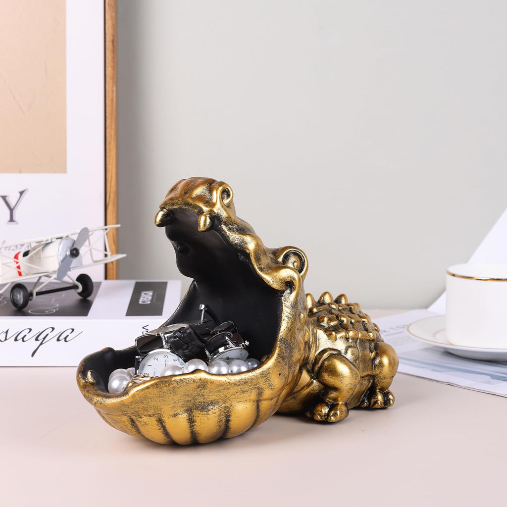Alligator Statue Key Bowl(Gold)