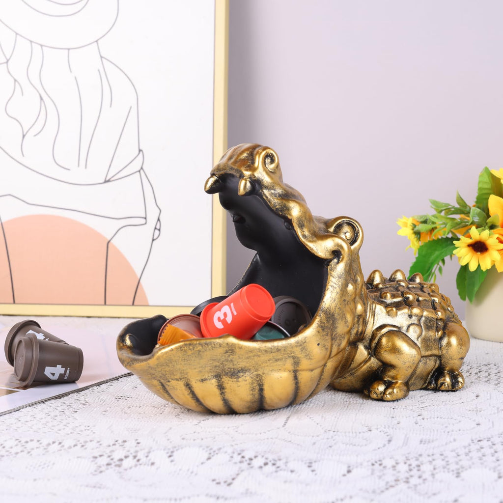 Alligator Statue Key Bowl(Gold)