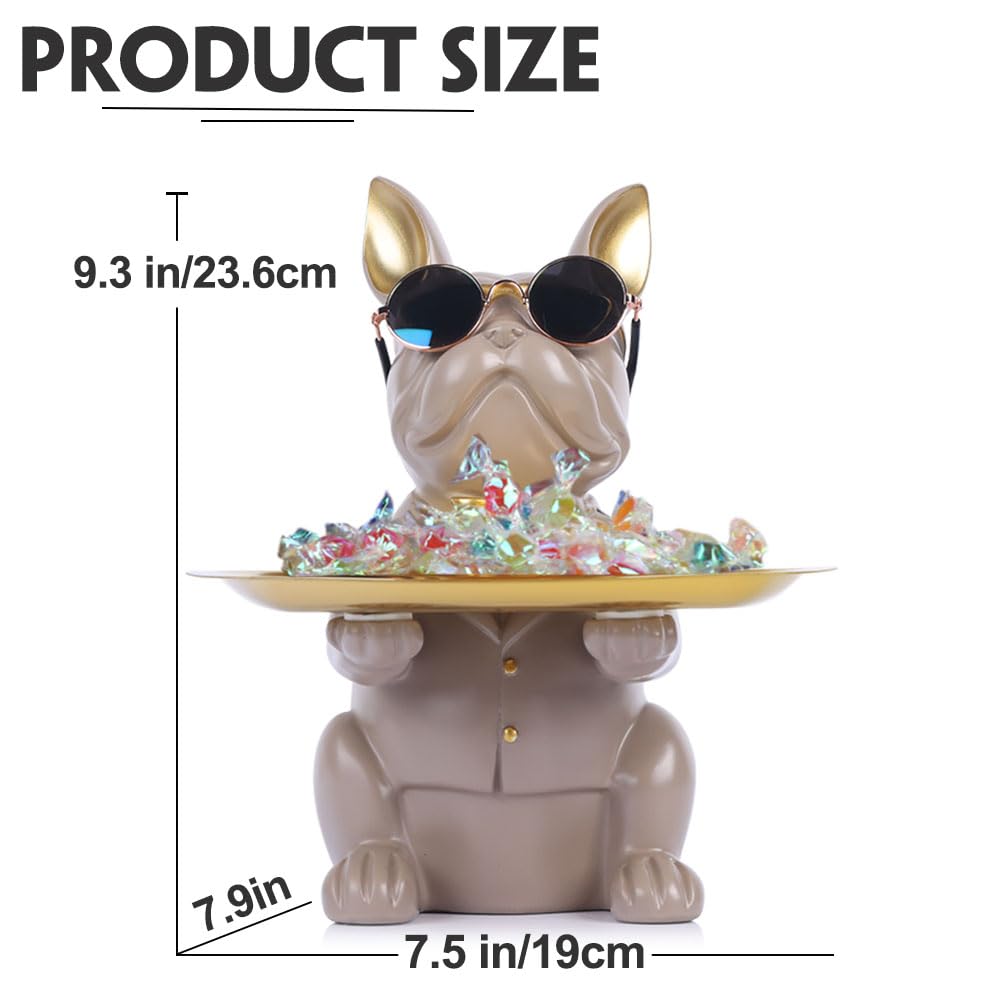 Grey French Bulldog Gifts Statue-Entrance Piggy Bank