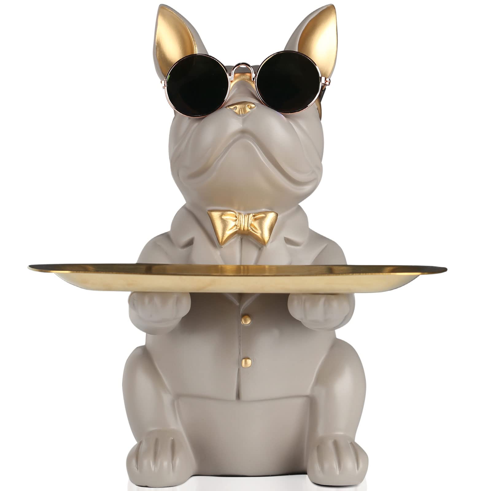 Grey French Bulldog Gifts Statue-Entrance Piggy Bank