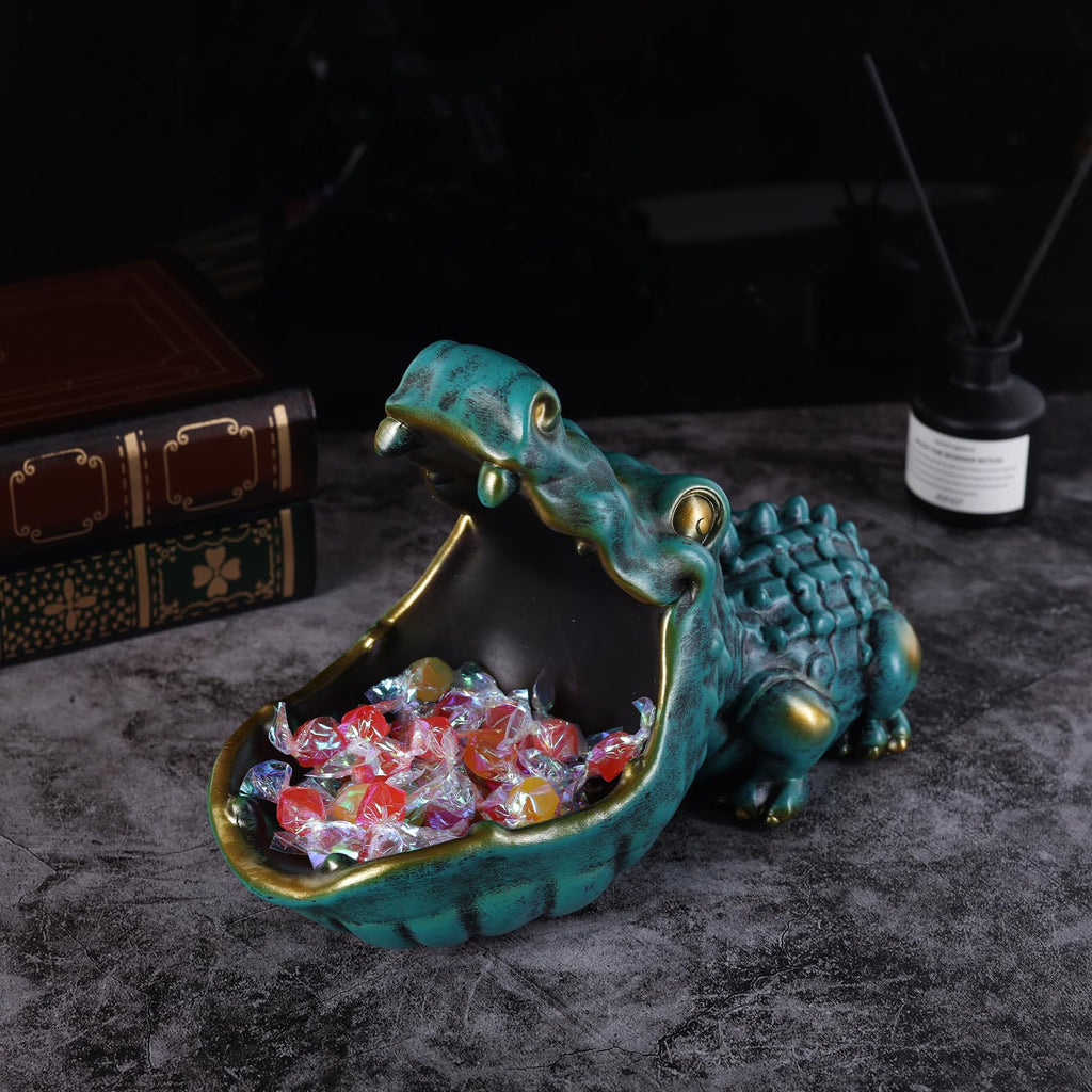 Alligator Statue Key Bowl(Blue)