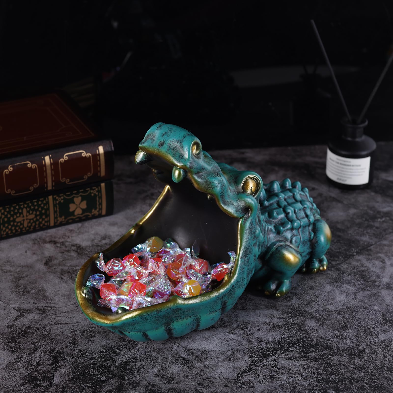 Alligator Statue Key Bowl(Blue)