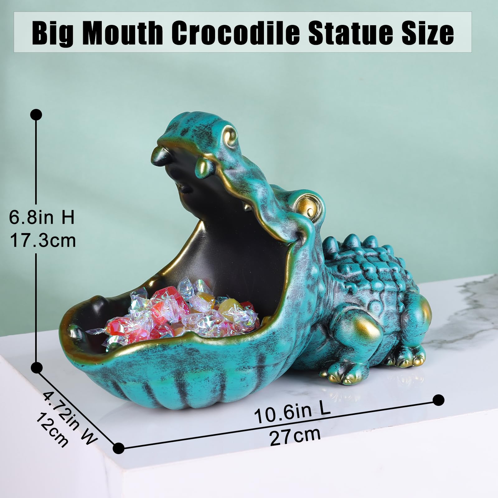 Alligator Statue Key Bowl(Blue)