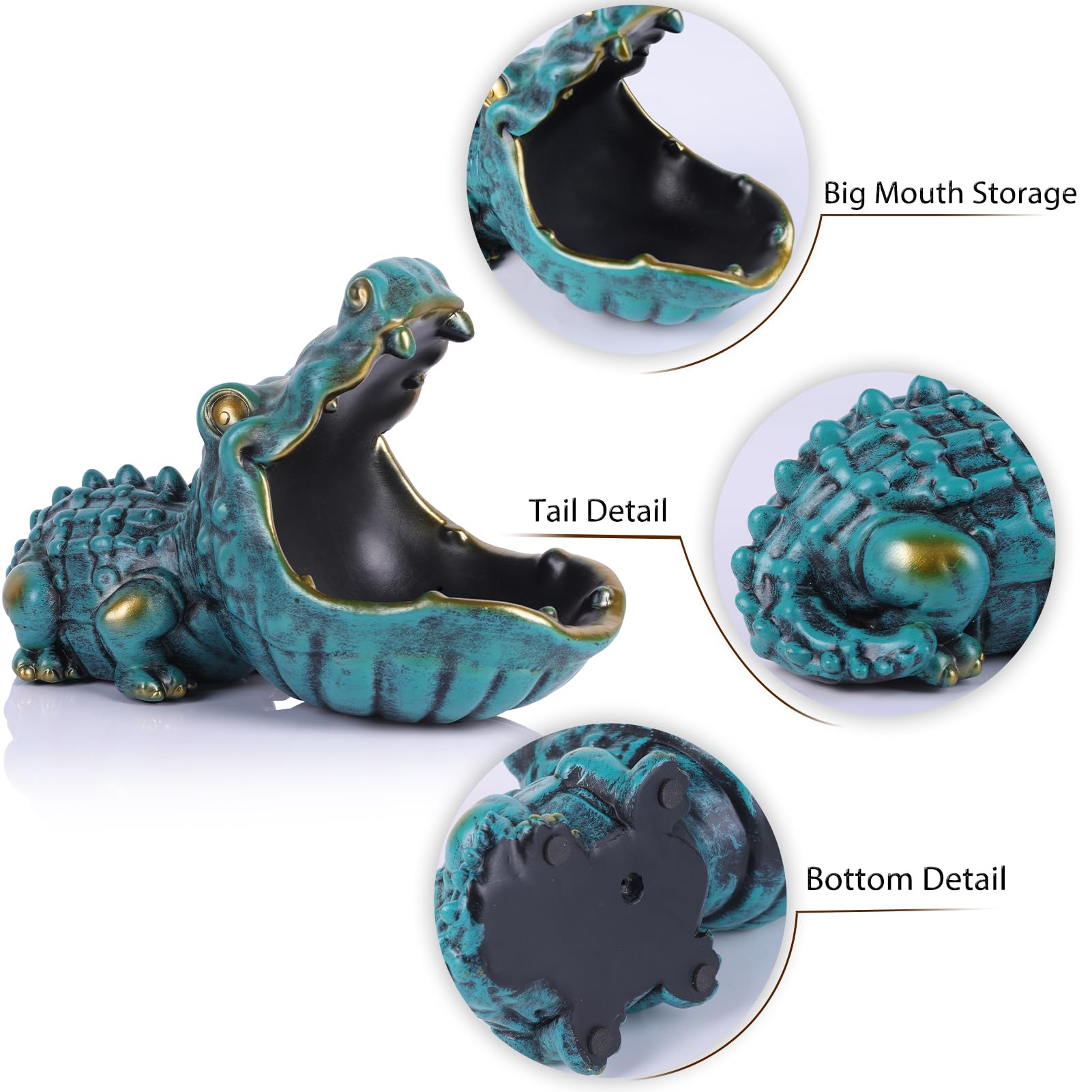 Alligator Statue Key Bowl(Blue)