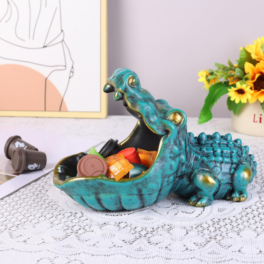 Alligator Statue Key Bowl(Blue)