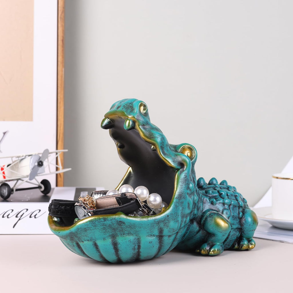 Alligator Statue Key Bowl(Blue)