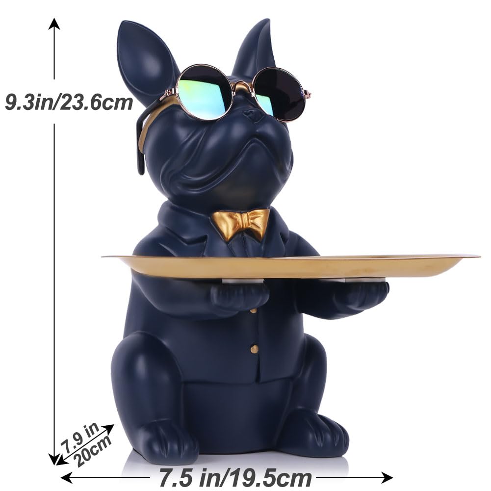 Navy Blue French Bulldog Gifts Statue-Entrance Piggy Bank