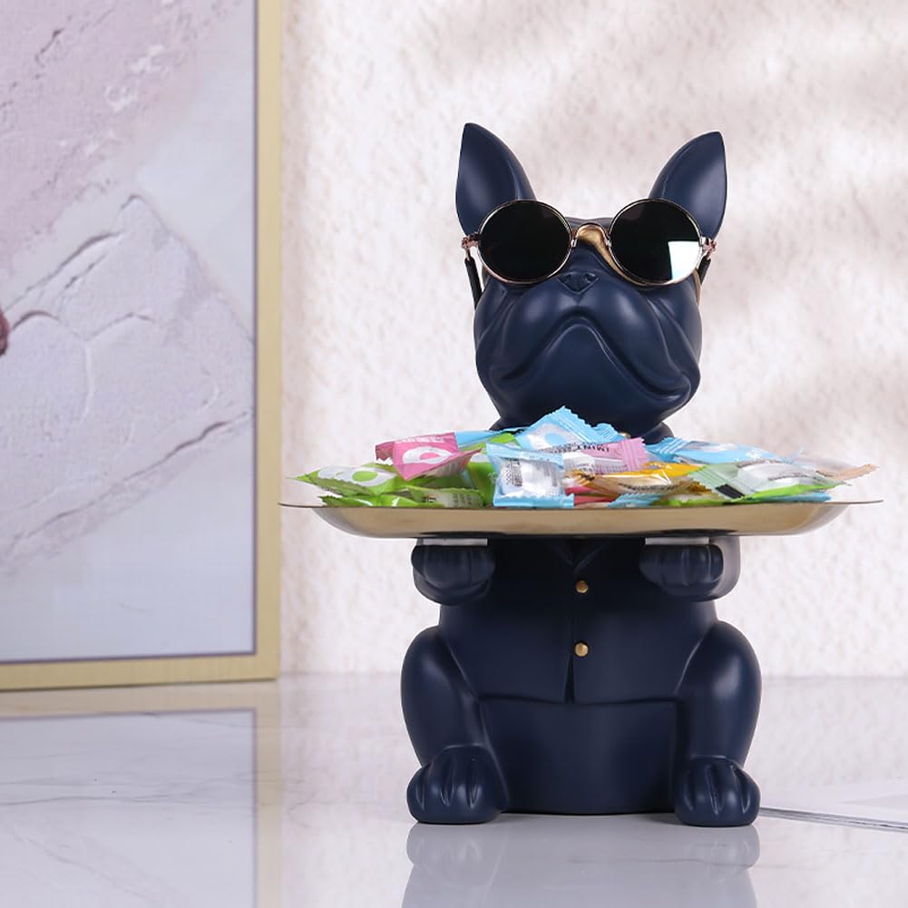Navy Blue French Bulldog Gifts Statue-Entrance Piggy Bank
