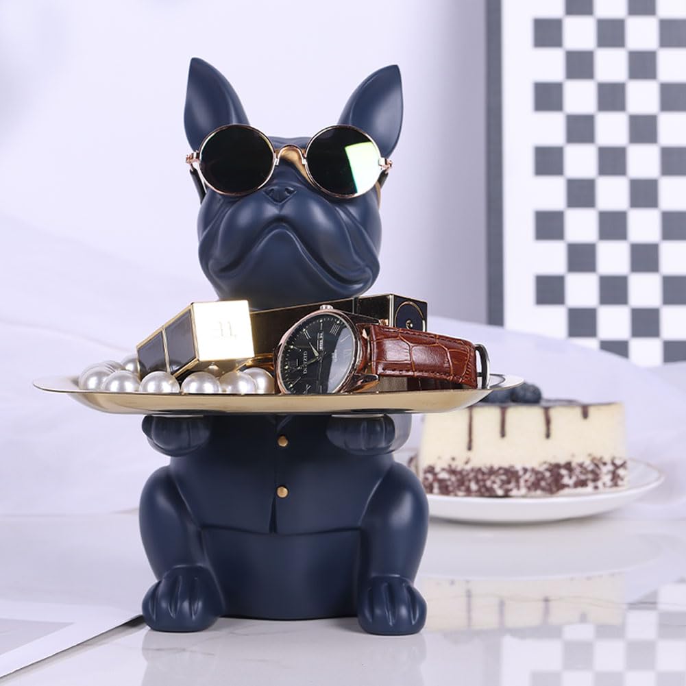 Navy Blue French Bulldog Gifts Statue-Entrance Piggy Bank