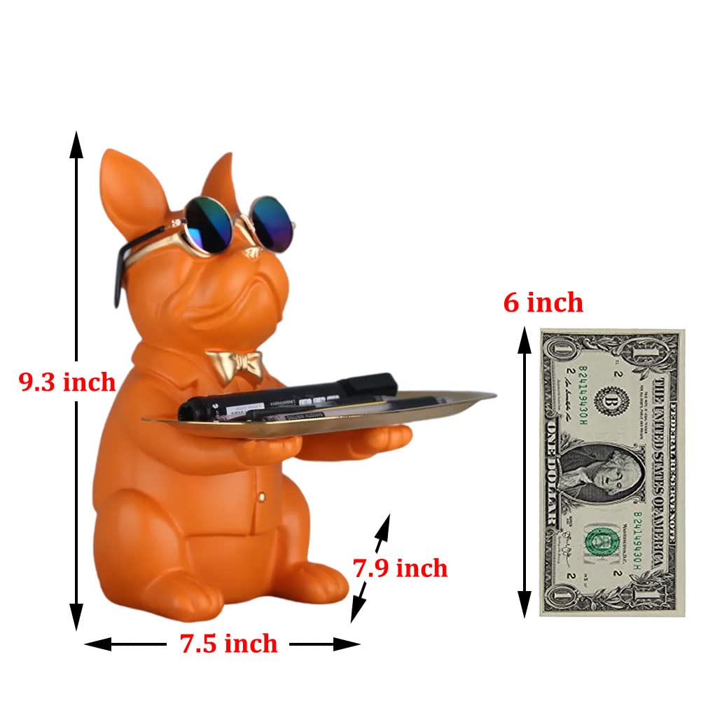 Orange French Bulldog Gifts Statue-Entrance Piggy Bank