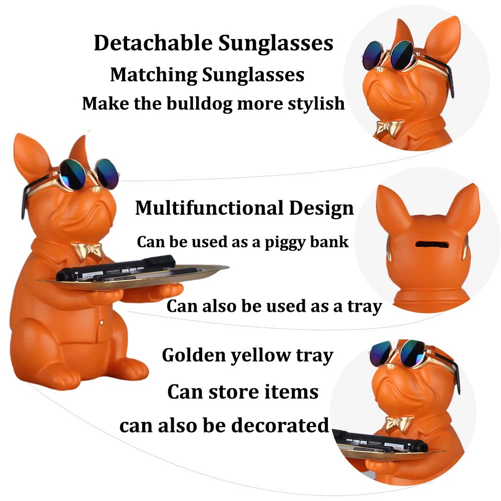Orange French Bulldog Gifts Statue-Entrance Piggy Bank