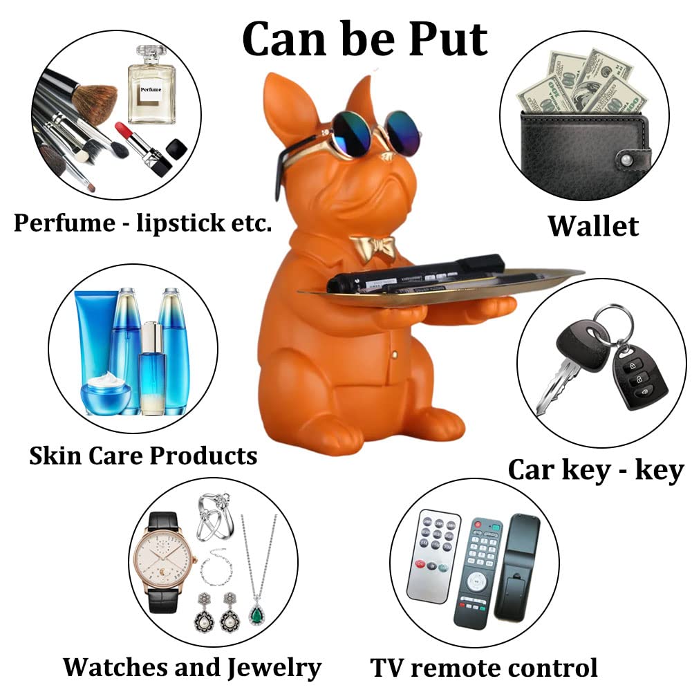 Orange French Bulldog Gifts Statue-Entrance Piggy Bank