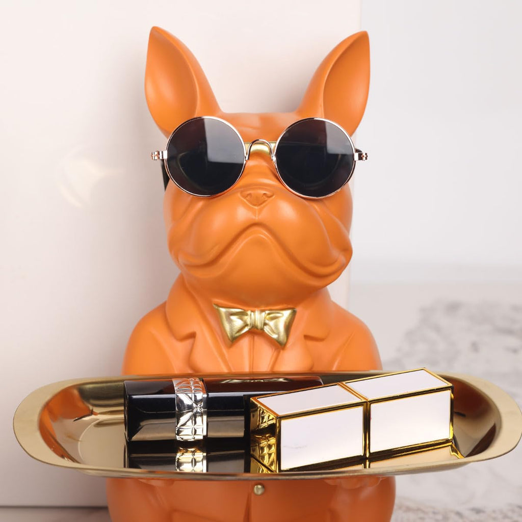 Orange French Bulldog Gifts Statue-Entrance Piggy Bank