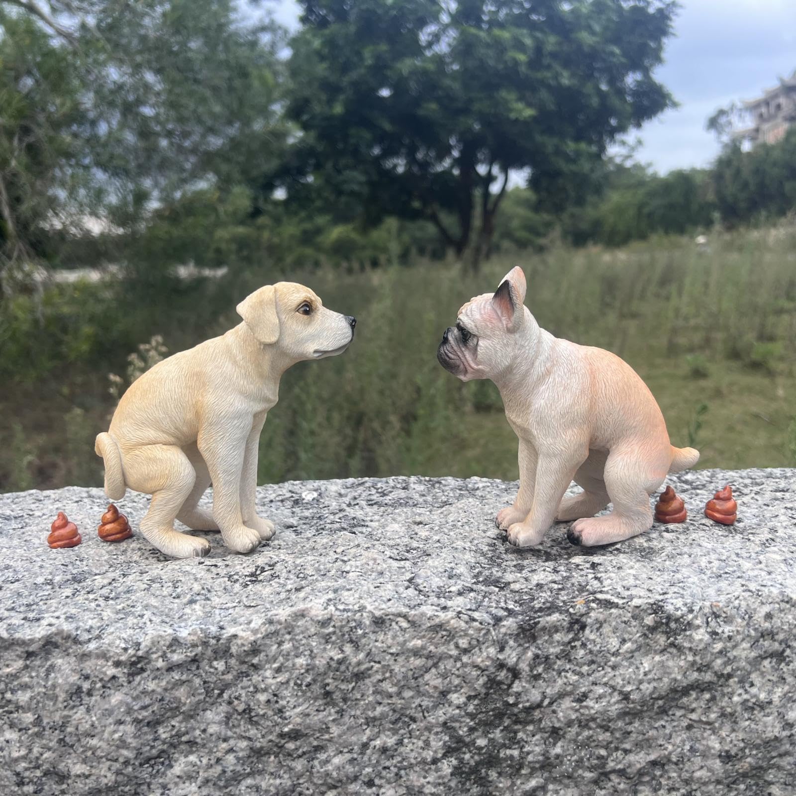 Pooping Dog Statue - Desktop Gift for French Bulldog Lovers