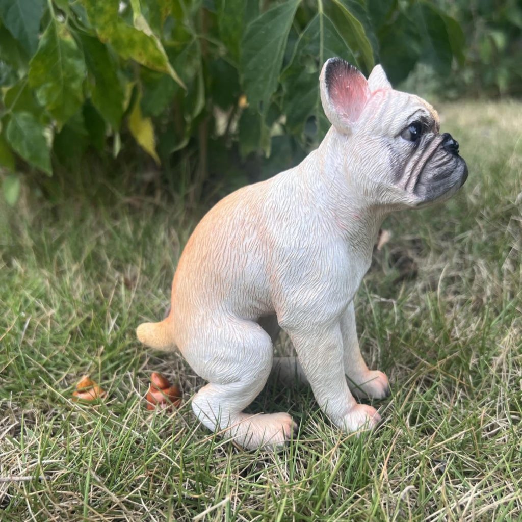 Pooping Dog Statue - Desktop Gift for French Bulldog Lovers