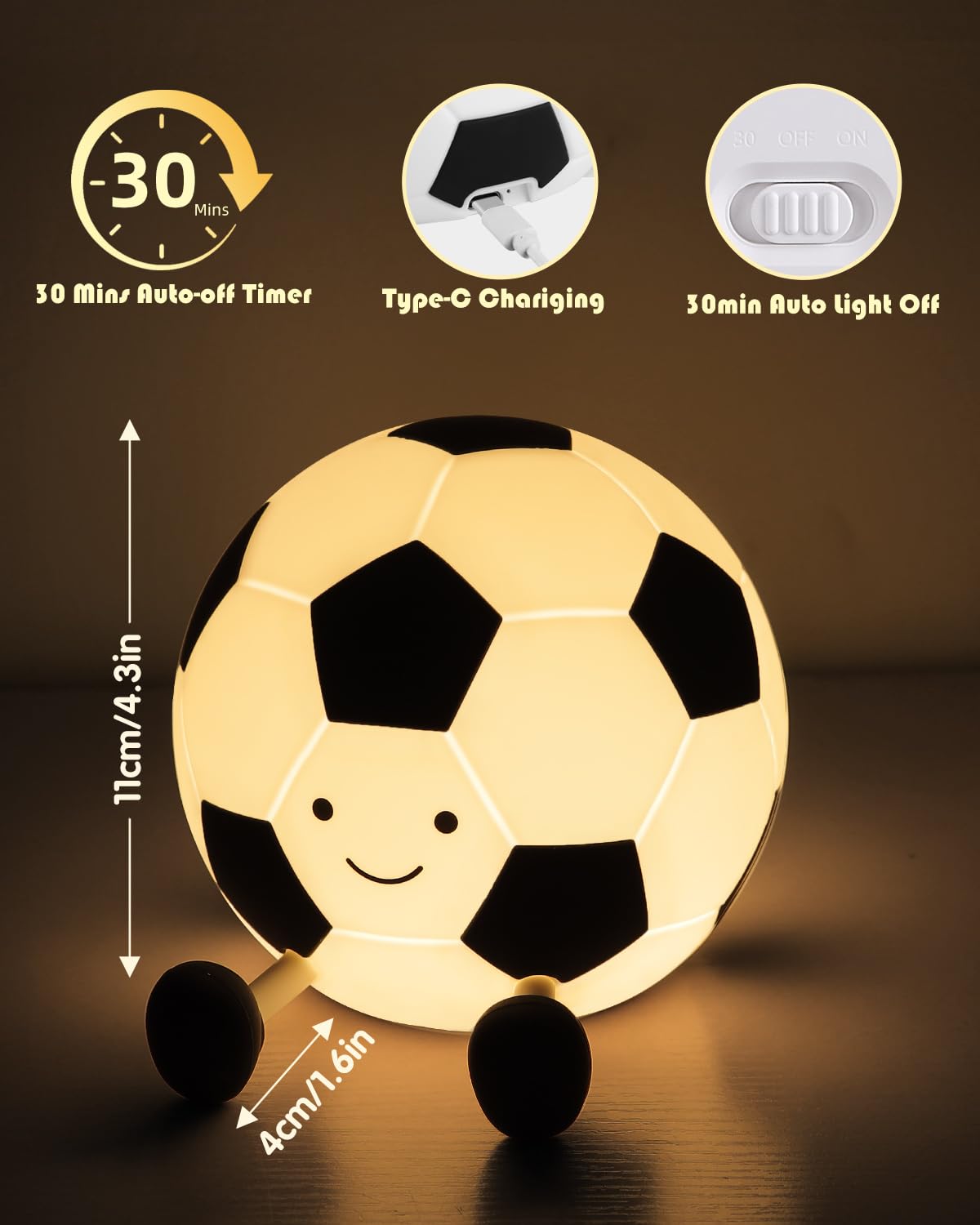 Soccer Night Light-Light Up Football Lamp
