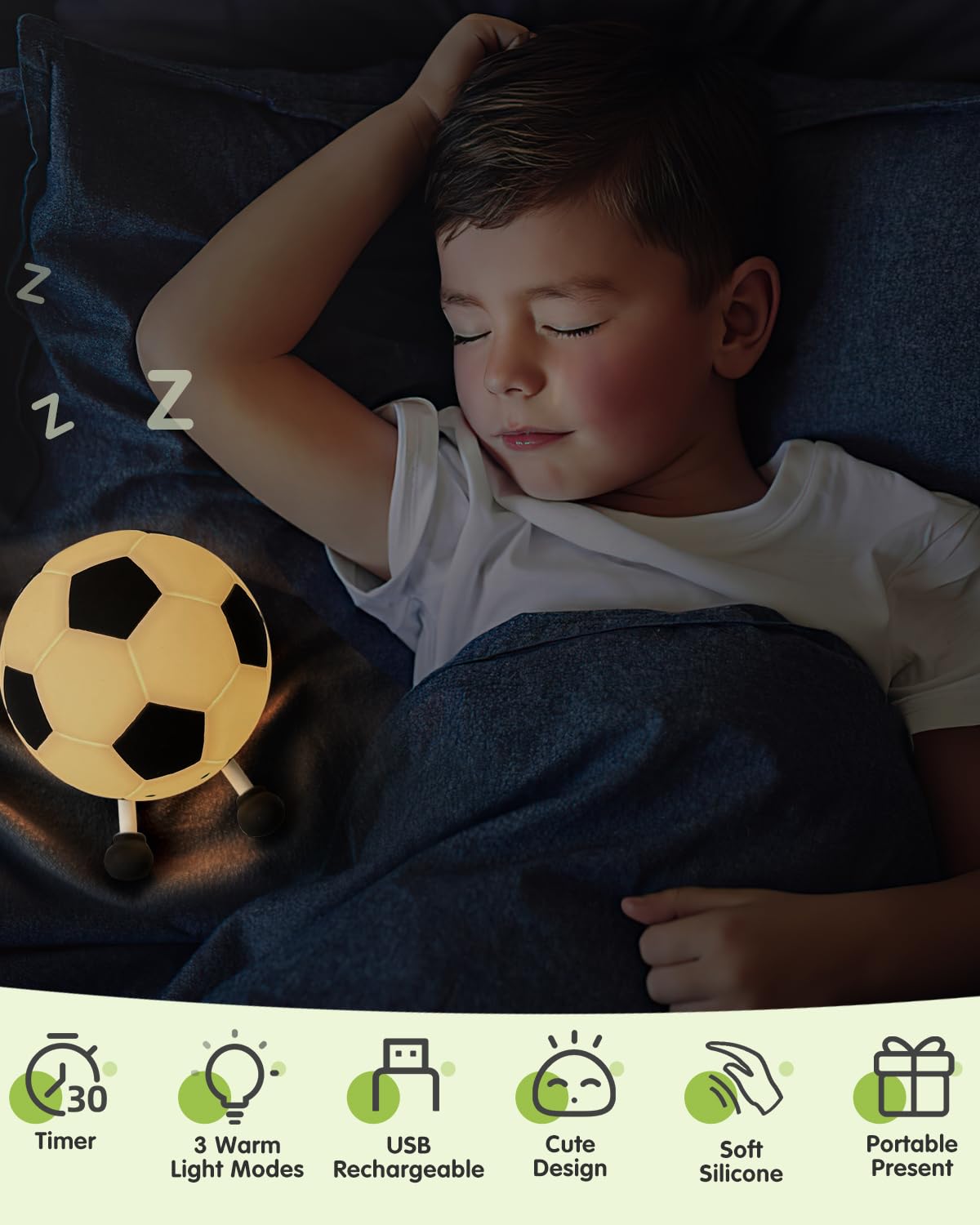 Soccer Night Light-Light Up Football Lamp